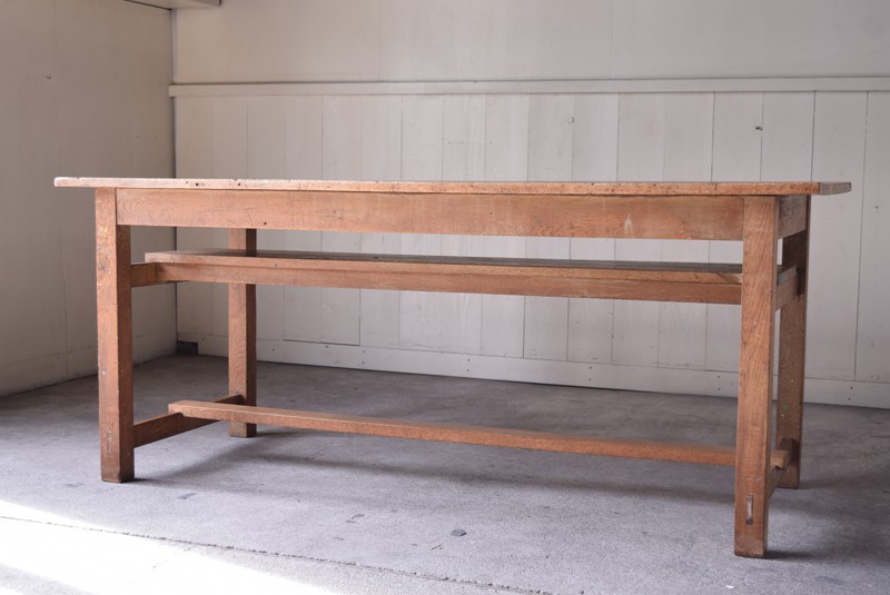 アンティーク ナラ材無垢 木味の作業台テーブル | REFACTORY antiques