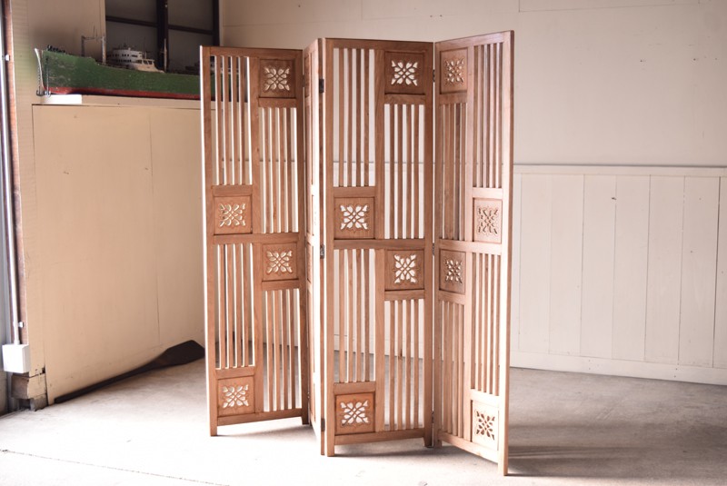 アンティーク チーク材 透かし彫り 衝立 | REFACTORY antiques