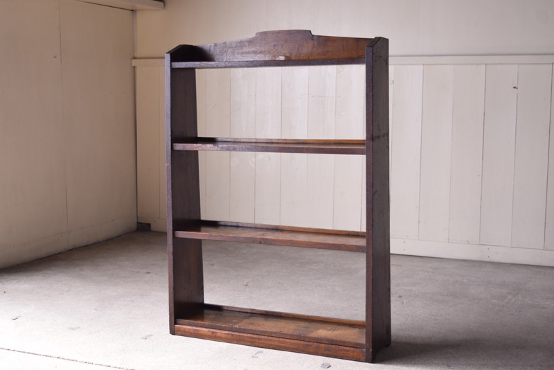 アンティーク ナラ材無垢 4段 木味の薄型本棚 | REFACTORY antiques