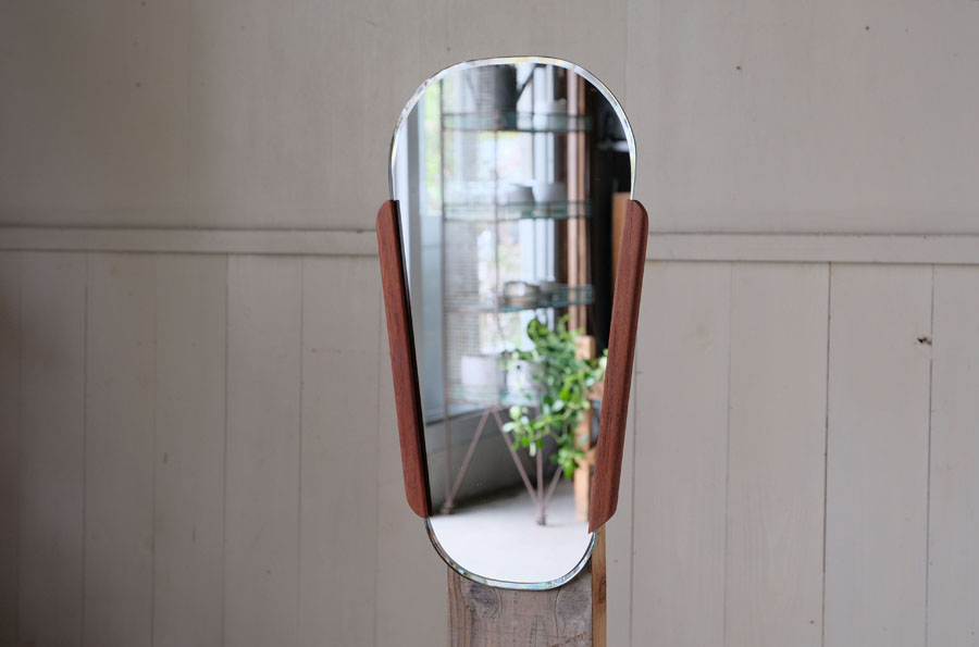 北欧ヴィンテージ チーク材 ウォールミラー | REFACTORY antiques