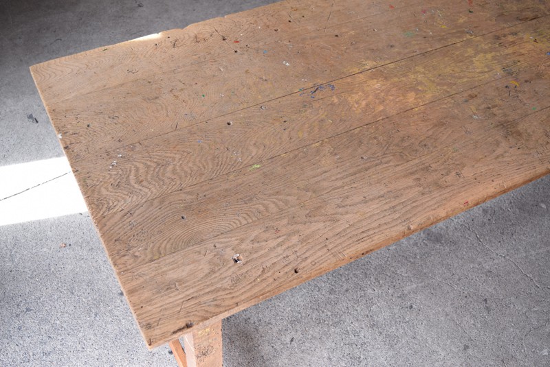 アンティーク ナラ材無垢 木味の作業台テーブル | REFACTORY antiques
