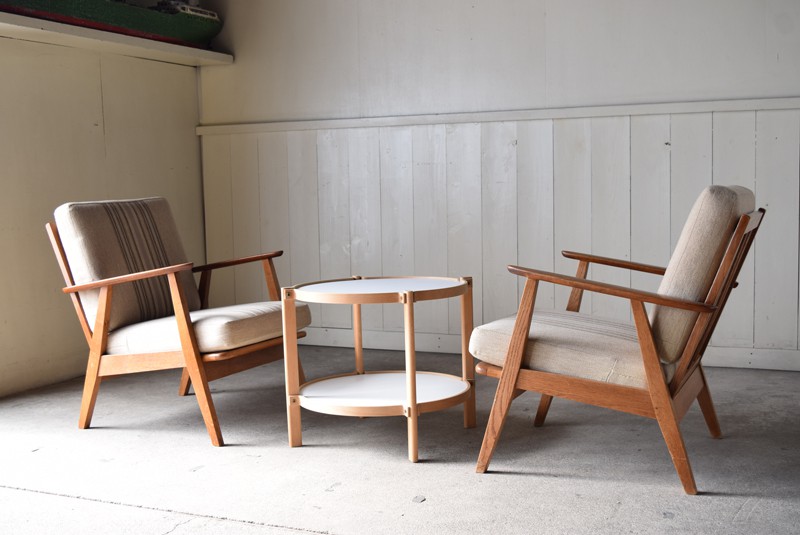 ヴィンテージ デンマーク製 チーク材×オーク材 イージーチェア①