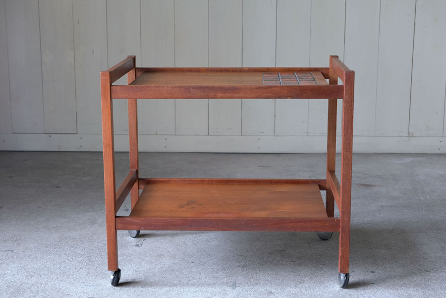 デンマーク製 ヴィンテージ タイルトップ チークワゴン | REFACTORY