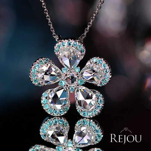 ローズカットダイヤモンド 1.47ct パライバトルマリン 約0.2ct