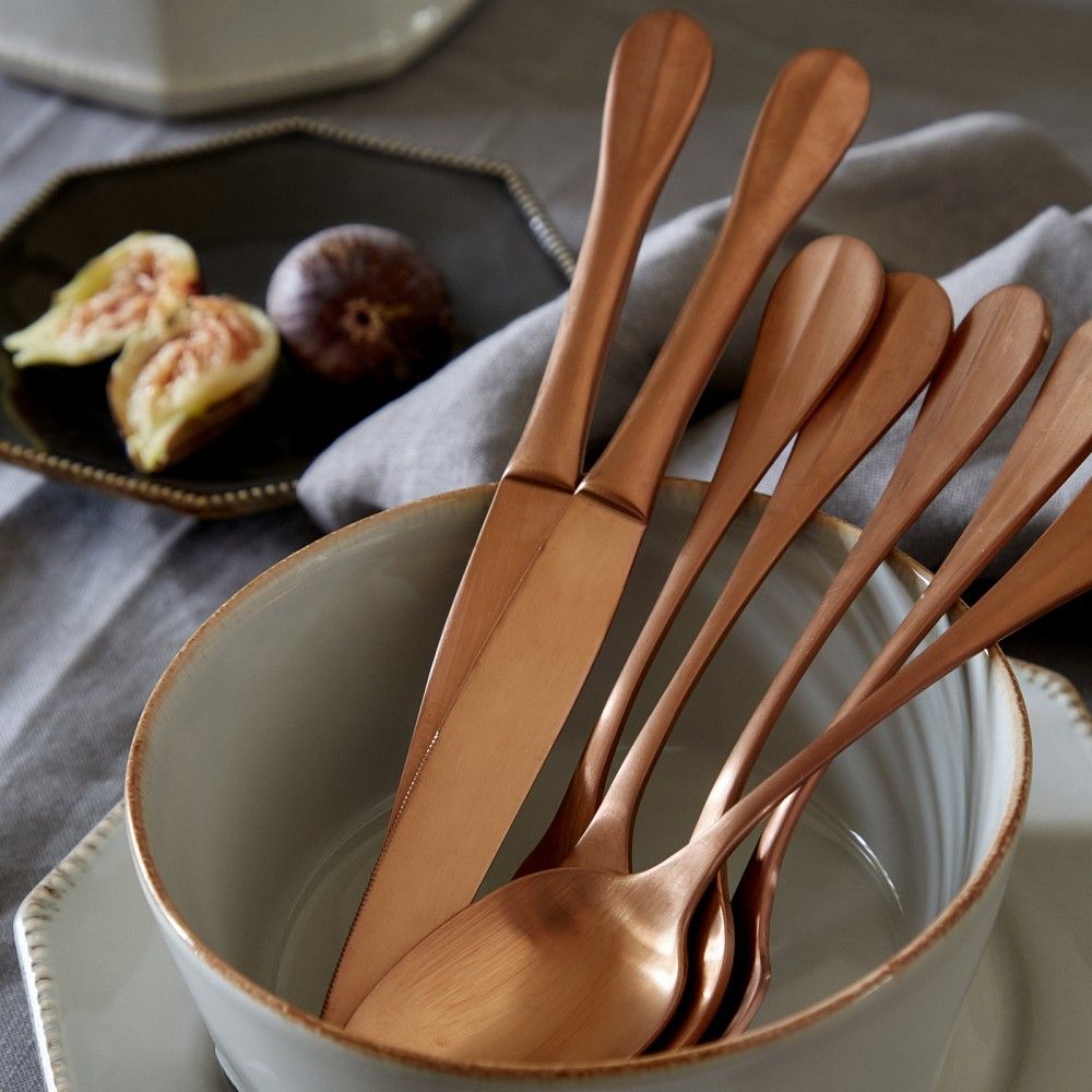 Nau Flatware 20pc Set - Brushed Copper – Relish Decor