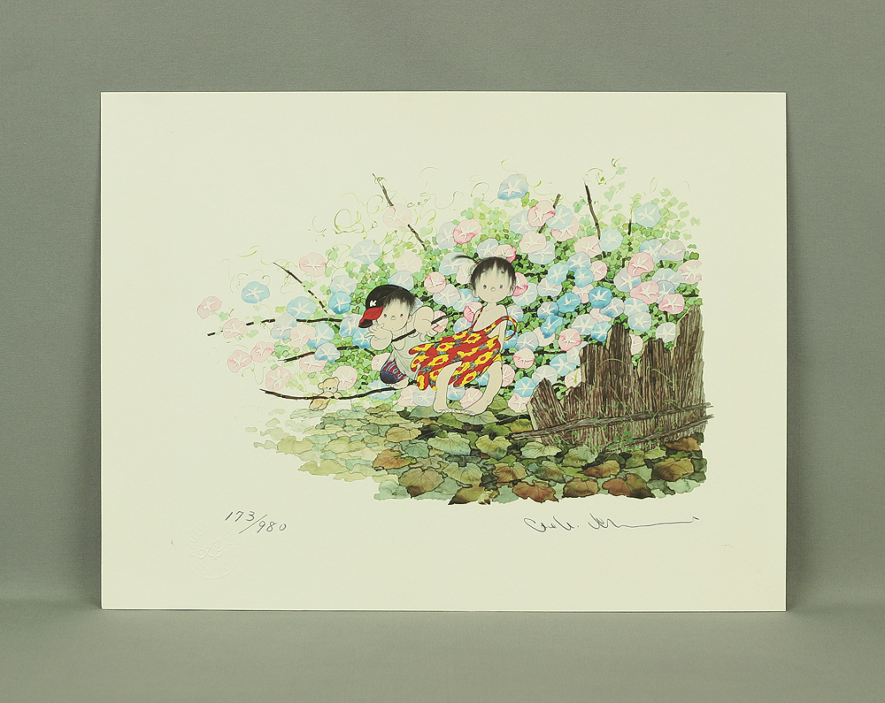 中島潔 Nakashima Kiyoshi (b1943) Japanese art Lithograph「夏の詩