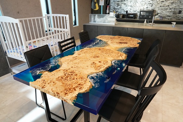 ポプラ×Oceanレジンテーブル|レジンテーブル専門店 RESIN-SPACE