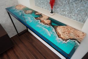 海のように美しいOceanレジンカウンター | レジンテーブル専門店 RESIN