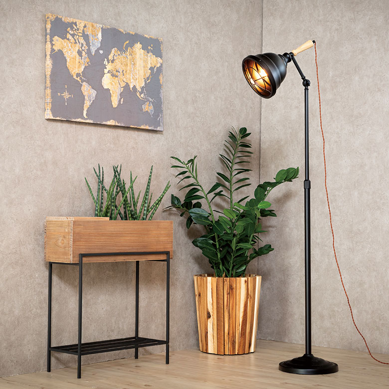 フロアライト スタンドライト 高さ調節 電球付き W 40 × D 28 × H 186