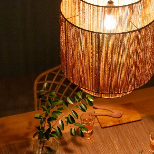 ペンダントライト ランプシェード ジュート 麻 1灯 口金E26 60W LED