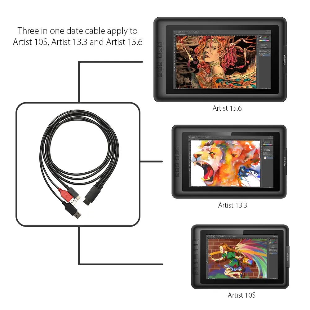 XP-Pen 3-in-1 ケーブル | XPPen公式ストア