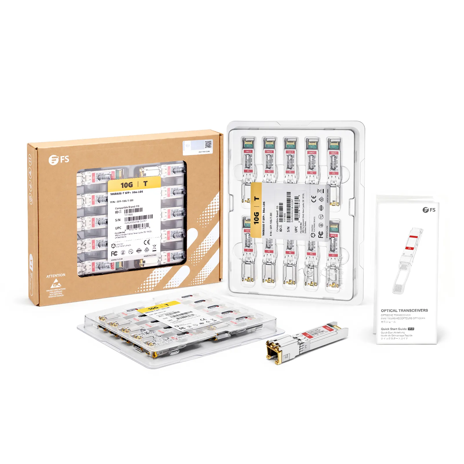 産業用 Cisco互換 10GBASE-T SFP+光トランシーバーモジュール (銅製