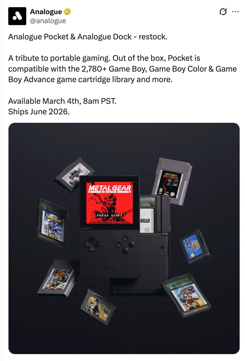 Analogue Pocket Gets A Price Hike & Dock Restock