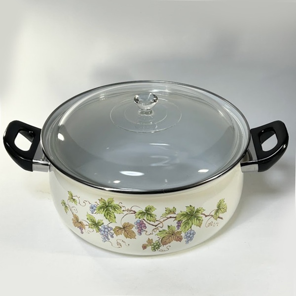 昭和レトロ EJIRY ホーロー 寸胴 鍋 白 ドット タンク Yahoo