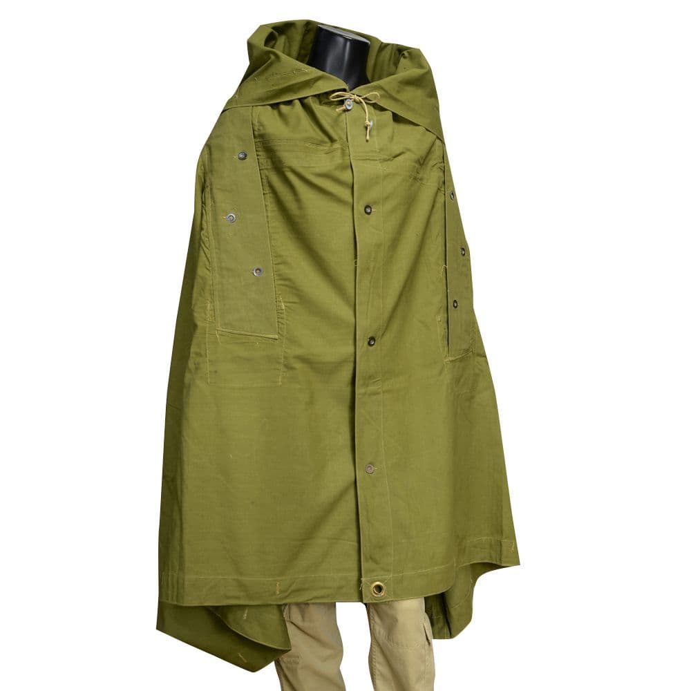 ルーマニア軍放出品 テントシート 軍幕 ポンチョ 正方形 コットン製