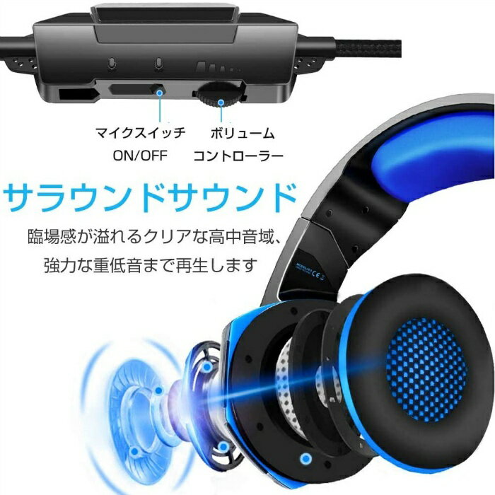 楽天市場】PHOINIKAS ゲーミングヘッドセット H3 ブルー | 価格比較