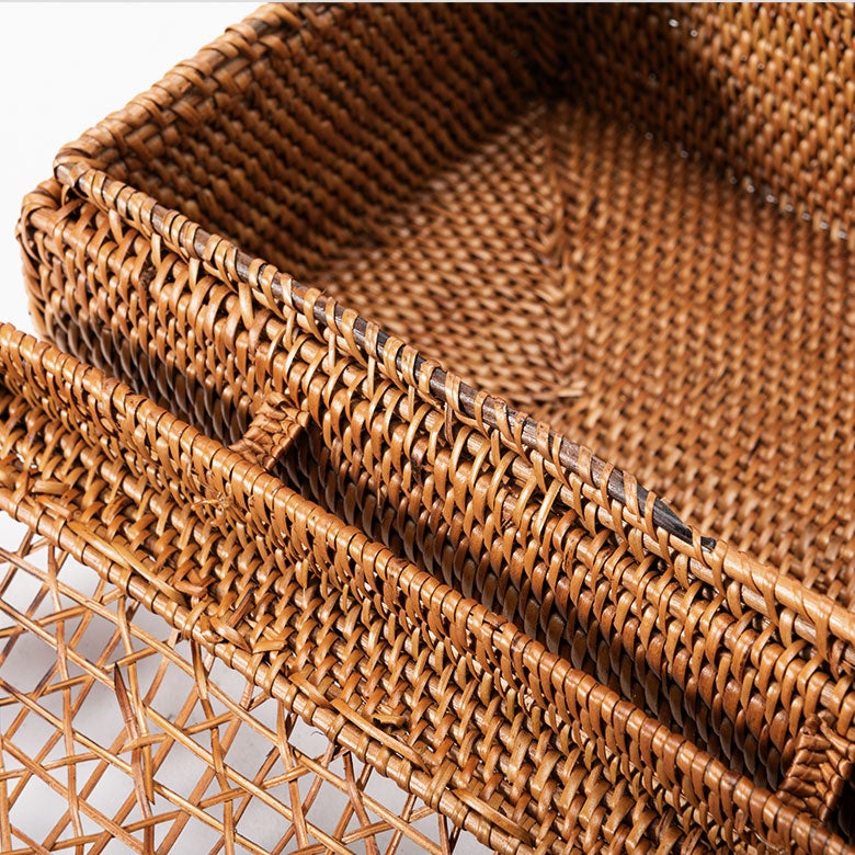 蓋がメッシュになったアタ製小物入れケース[10313]【小物入れ 収納