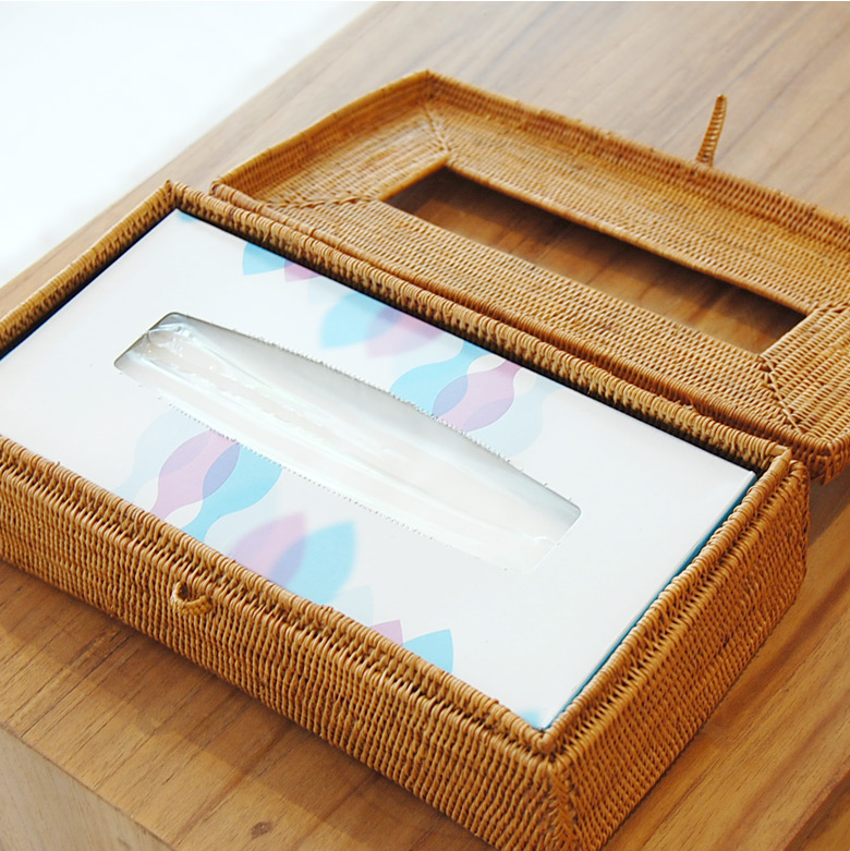 アタ製ティッシュケースカバー[ハイクオリティ][2802]【バリ雑貨