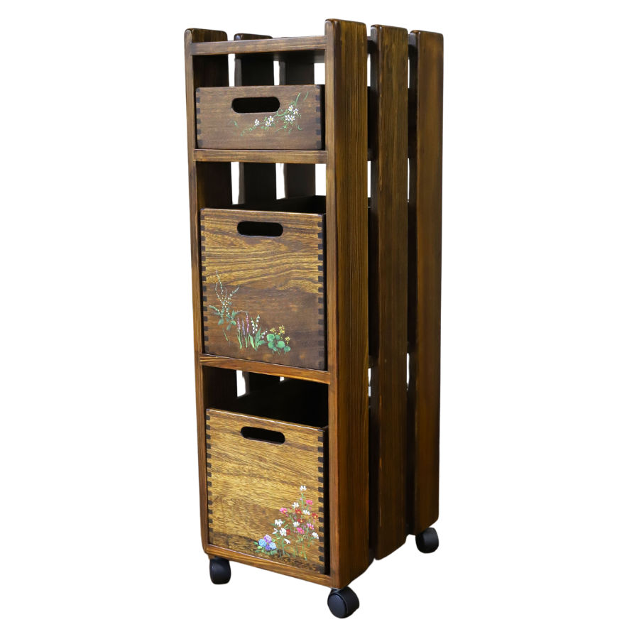 箱付きスリム棚 キャスター付き | 林林鉢｜rinrinbachi