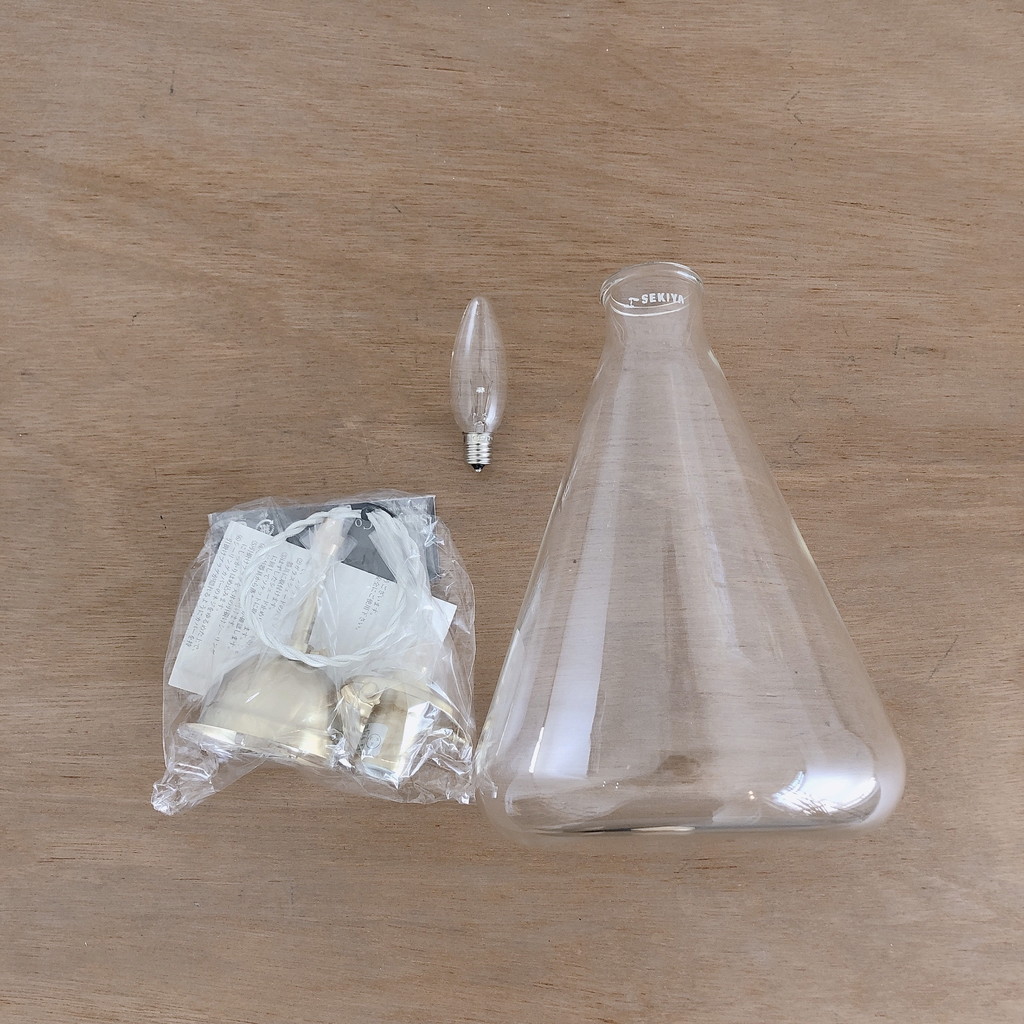 三角フラスコ3L照明 [130cm]ホワイト 理化学的照明ゴールドセット