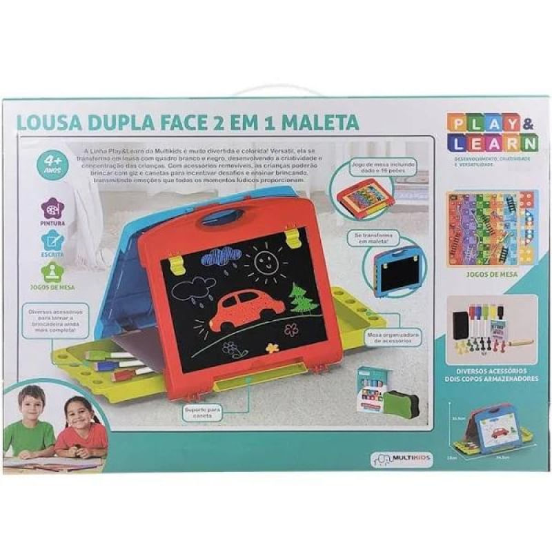 Lousa Magica 2 em 1 Maleta PLAY & Learn Multikids - Ri Happy
