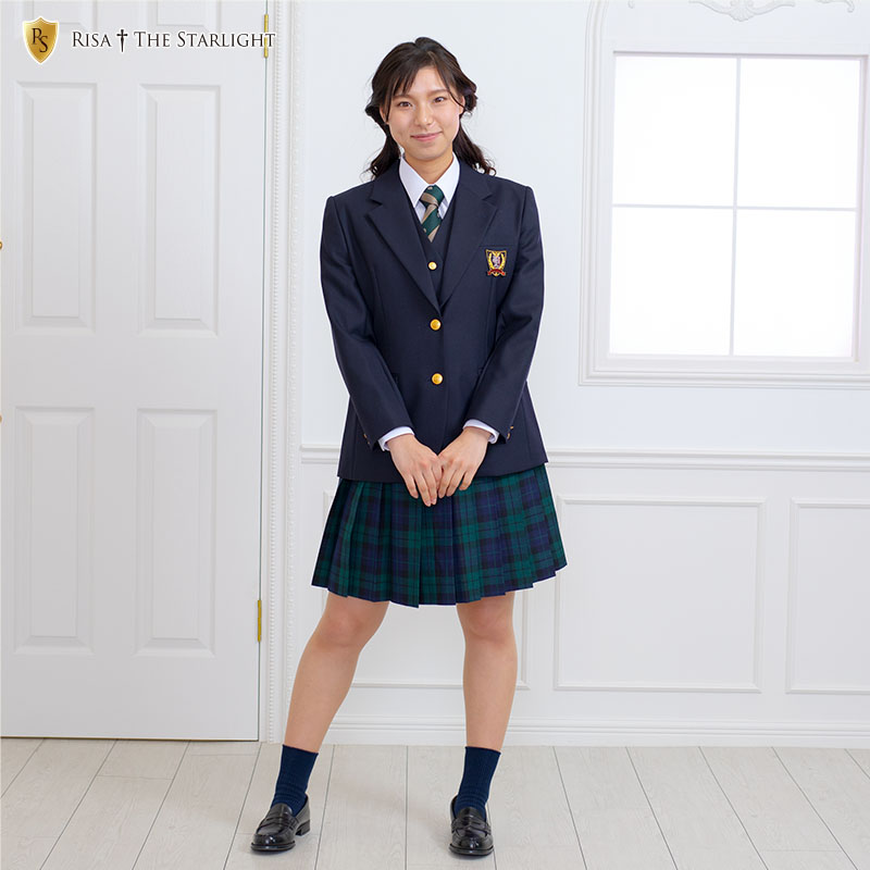 四谷インターナショナルスクール制服 緑×紺チェックスカート | 制服