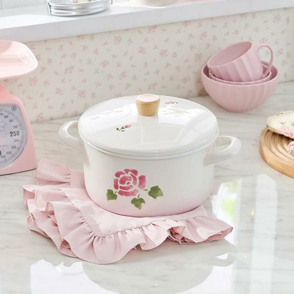 20cmキャセロール(ローズ)/Many｜かわいいお姫様インテリア家具・雑貨