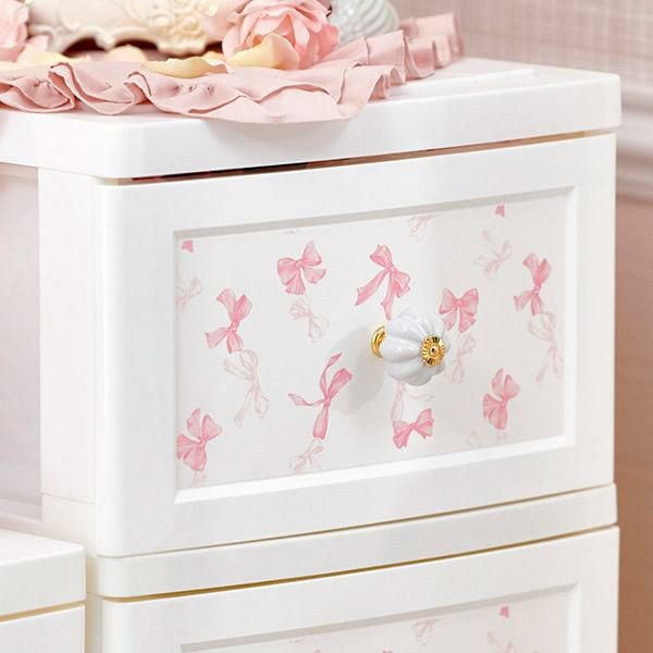 直送】ドレスチェンジチェスト5段/ロマンティックリボン｜かわいい