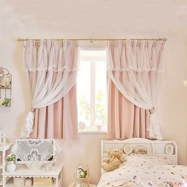 今ならポイント10倍 ♪～3/16 AM10:00まで】上飾り付きレイヤード遮光