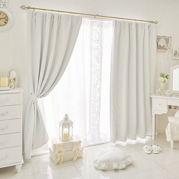 オーダー・直送】柔らかタッチ1級遮光カーテン(ホワイト・幅100cm×丈