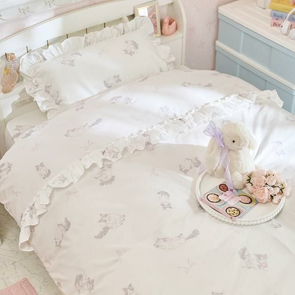 今ならポイント10倍 ♪～3/16 AM10:00まで】キャットリボン布団カバー4