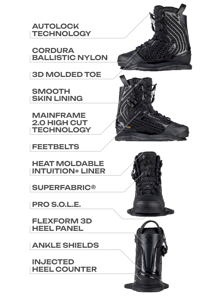 Ronix ONE Gloss Midnight Intuition+ Wakeboard Boots | 2026