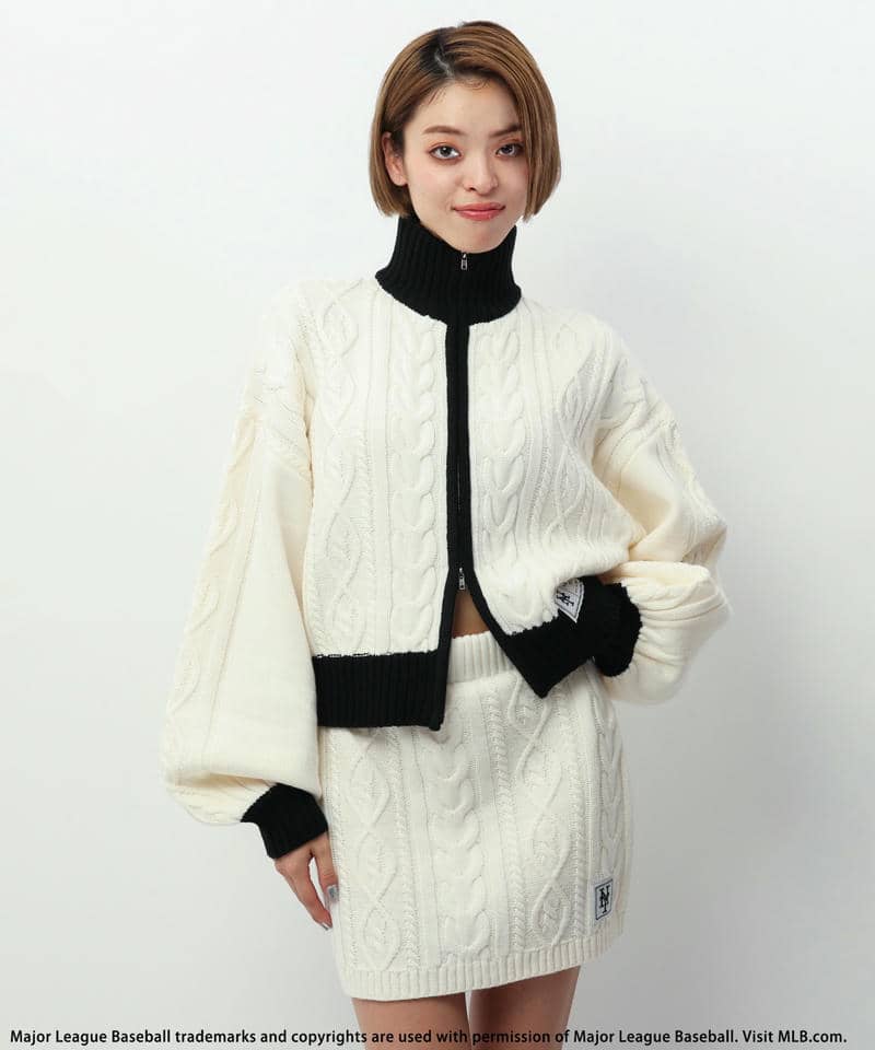 MLB】ワッペン付ハイネックケーブルニットセットアップ｜BACK TO THE
