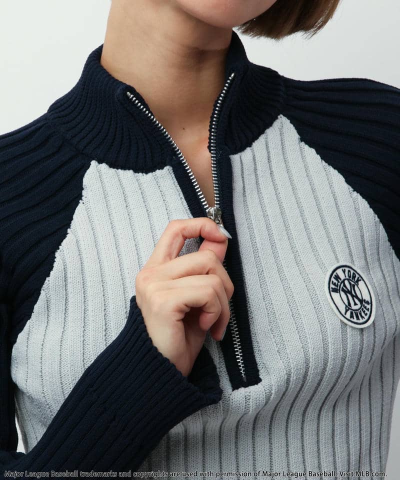 MLB】サークルロゴハーフZIPニットトップス｜BACK TO THE FIELD バック