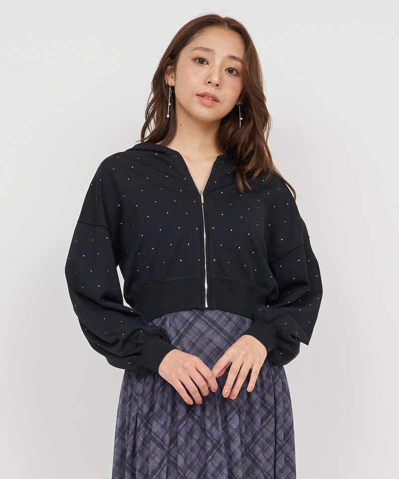 プチビジューニットパーカー｜ROYAL PARTY ロイヤルパーティー 商品