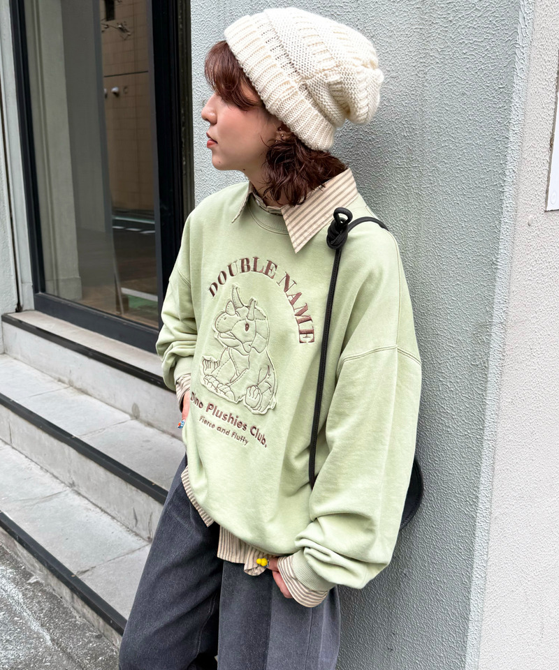 Dino Plushies Club刺しゅうプルオーバー｜DOUBLE NAME ダブルネーム