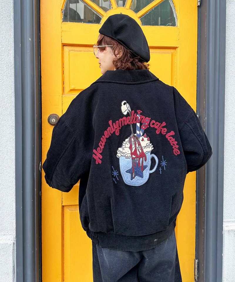 フロックツイル Dino CAFE BACK刺しゅうブルゾン｜DOUBLE NAME ダブル