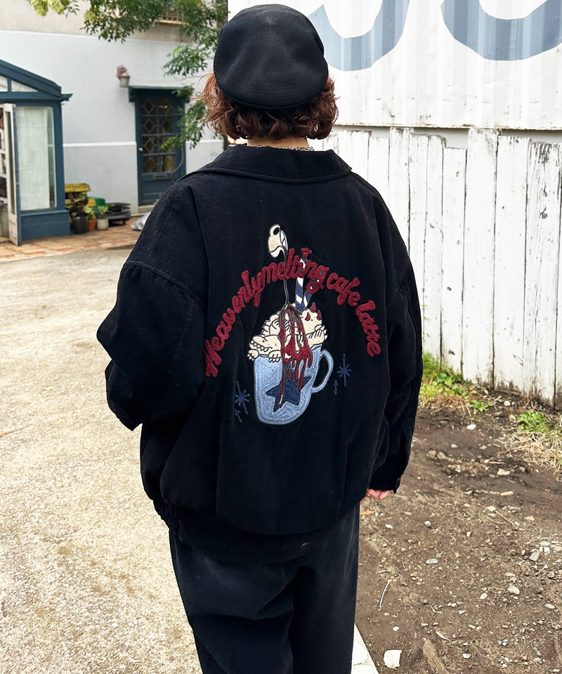 フロックツイル Dino CAFE BACK刺しゅうブルゾン｜DOUBLE NAME ダブル