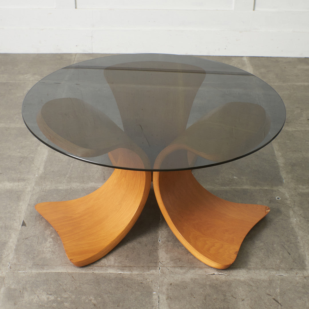 D壁 北欧レトロ プライウッド センターテーブル ガラステーブル