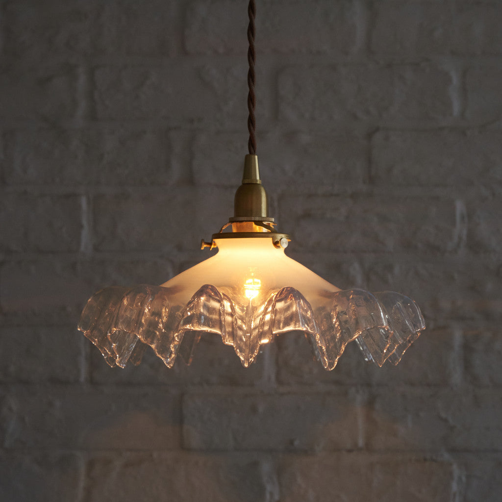 アンティーク ミルクガラス×クリアガラス ペンダントライト｜rocca rocca