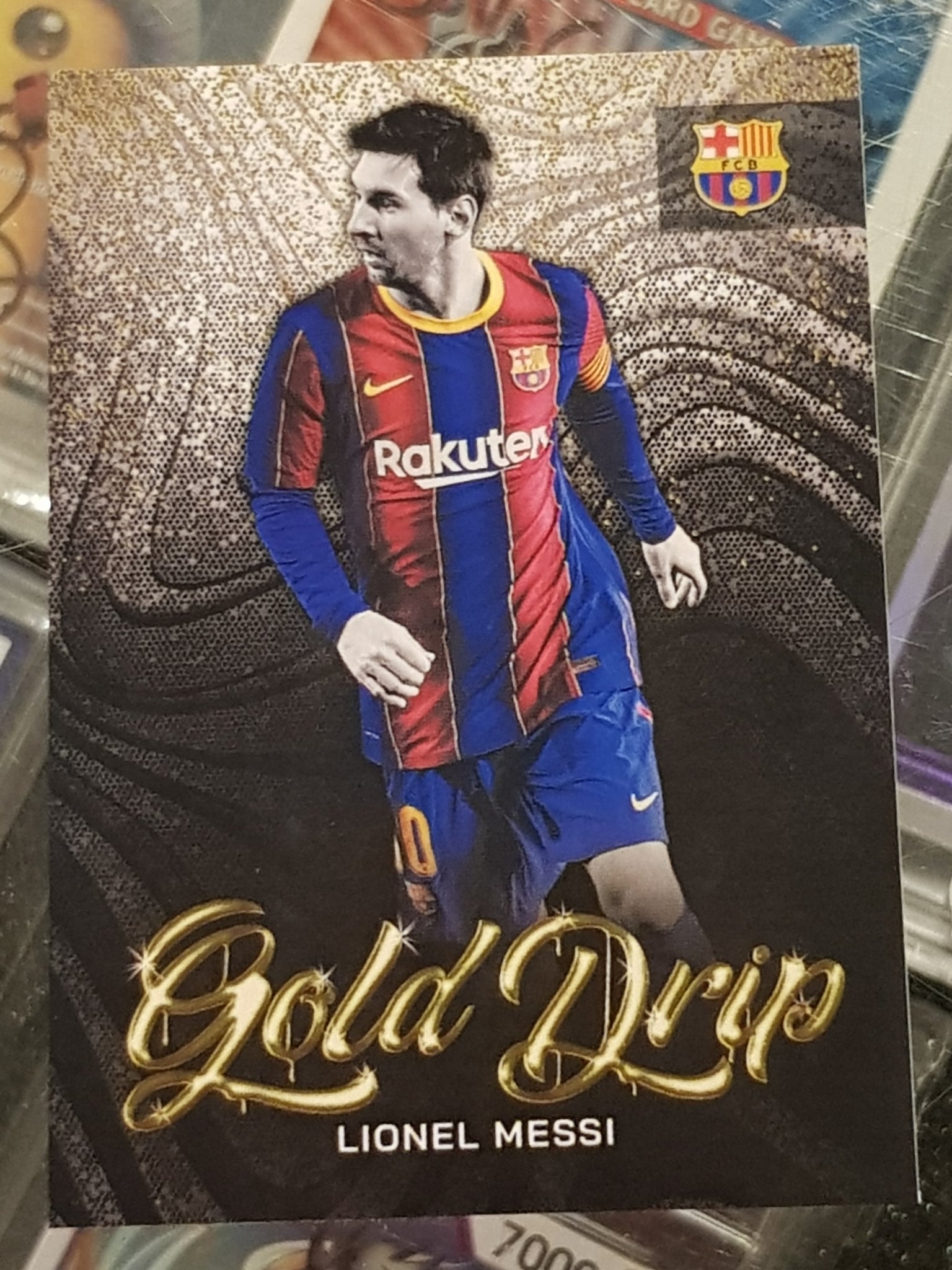 2022-23 Topps FC Barcelona Team Set Gold Drip Lionel Messi #50