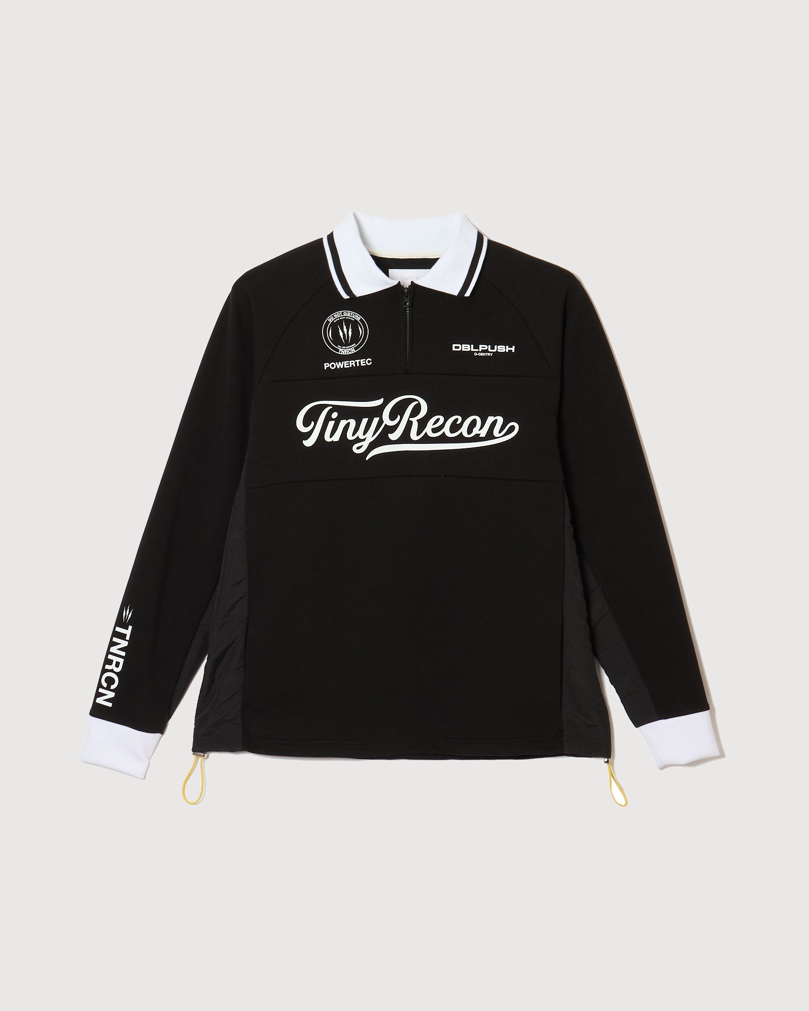 HALF ZIP POLO L/S TEE BLACK – RUFFLOG