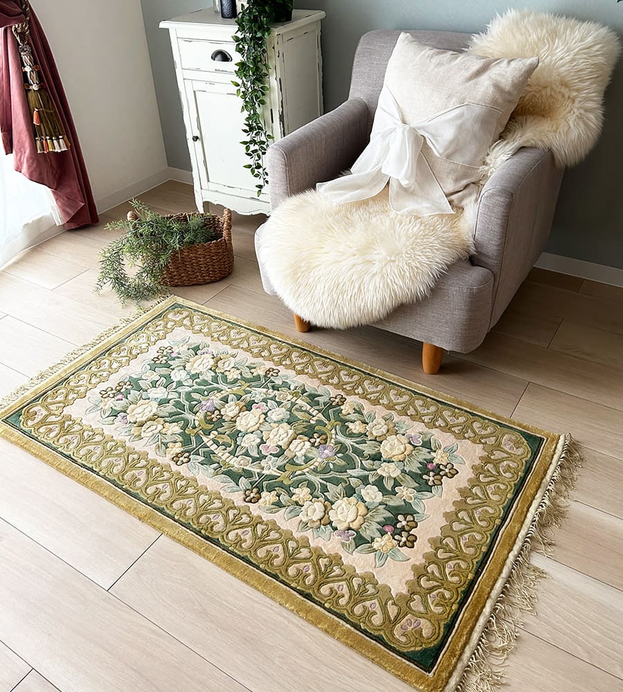 専用Y2690-3 高級中国段通 ウール100% ハンドカット 153×91㎝ 専用