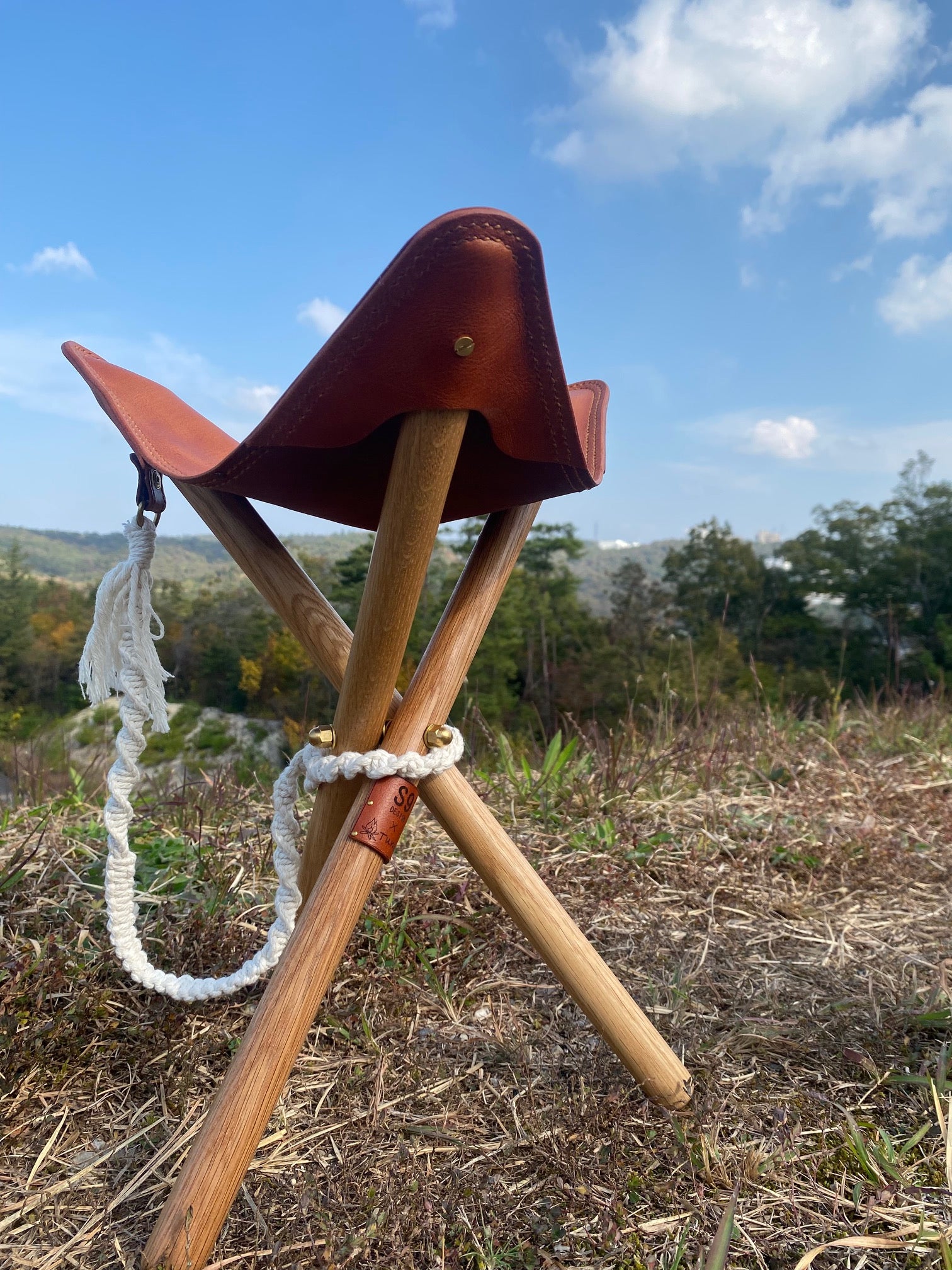 ハンティングチェア 革（ブラック・キャメル）