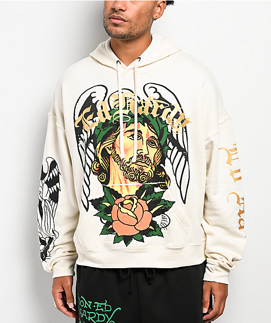 Ed Hardy Savior Ivory Hoodie | Zumiez