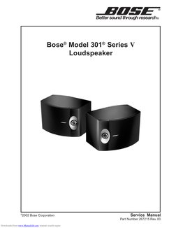 Bose 301 Series V Service Manual | PDF | Loudspeaker | Amplifier