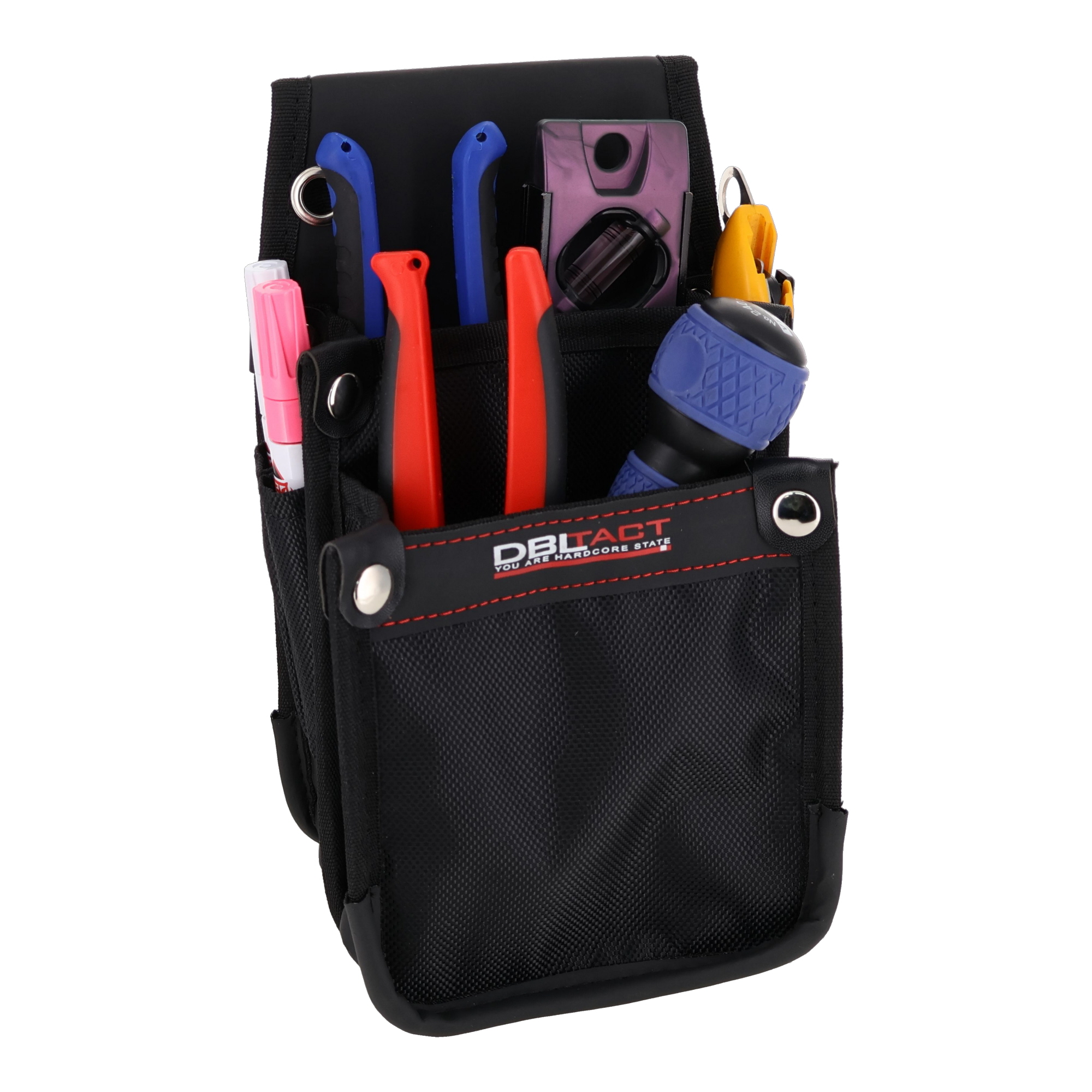 DTS-02S-BK 作業ベルト・収納袋 腰袋 デュラソフトケース 電工小2段