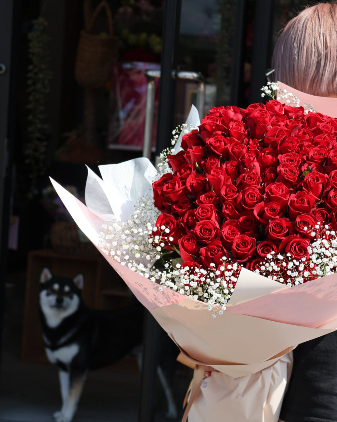 厳選された上質な108本のバラ【アフターサービス付き】 – さかもと