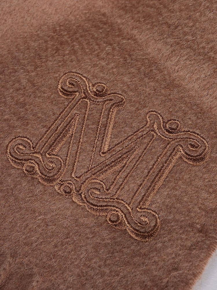 MAX MARA (マックスマーラ) ピュアキャメル Mロゴ刺繍 フリンジ