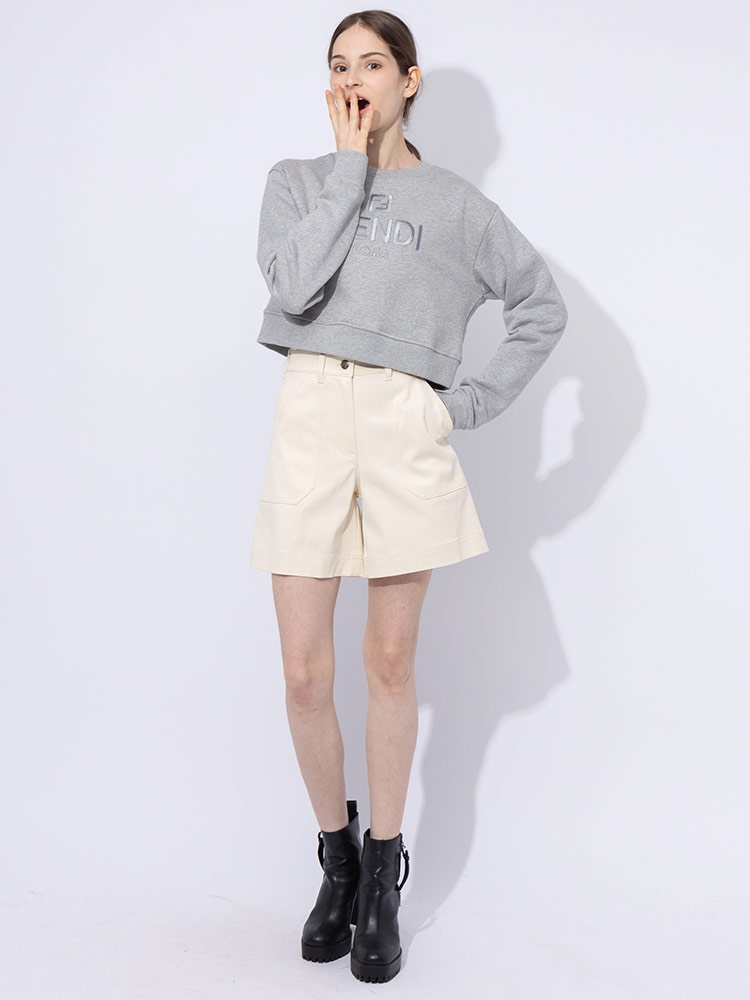 FENDI (フェンディ) ロゴ刺繍 クルーネック トレーナー FDLFS9648AT1O